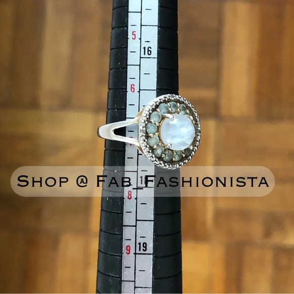 Moonstone Vine Ring | LUO Moonstone Diamond Gemstone Crystal Sterling Silver ring size 6.75
